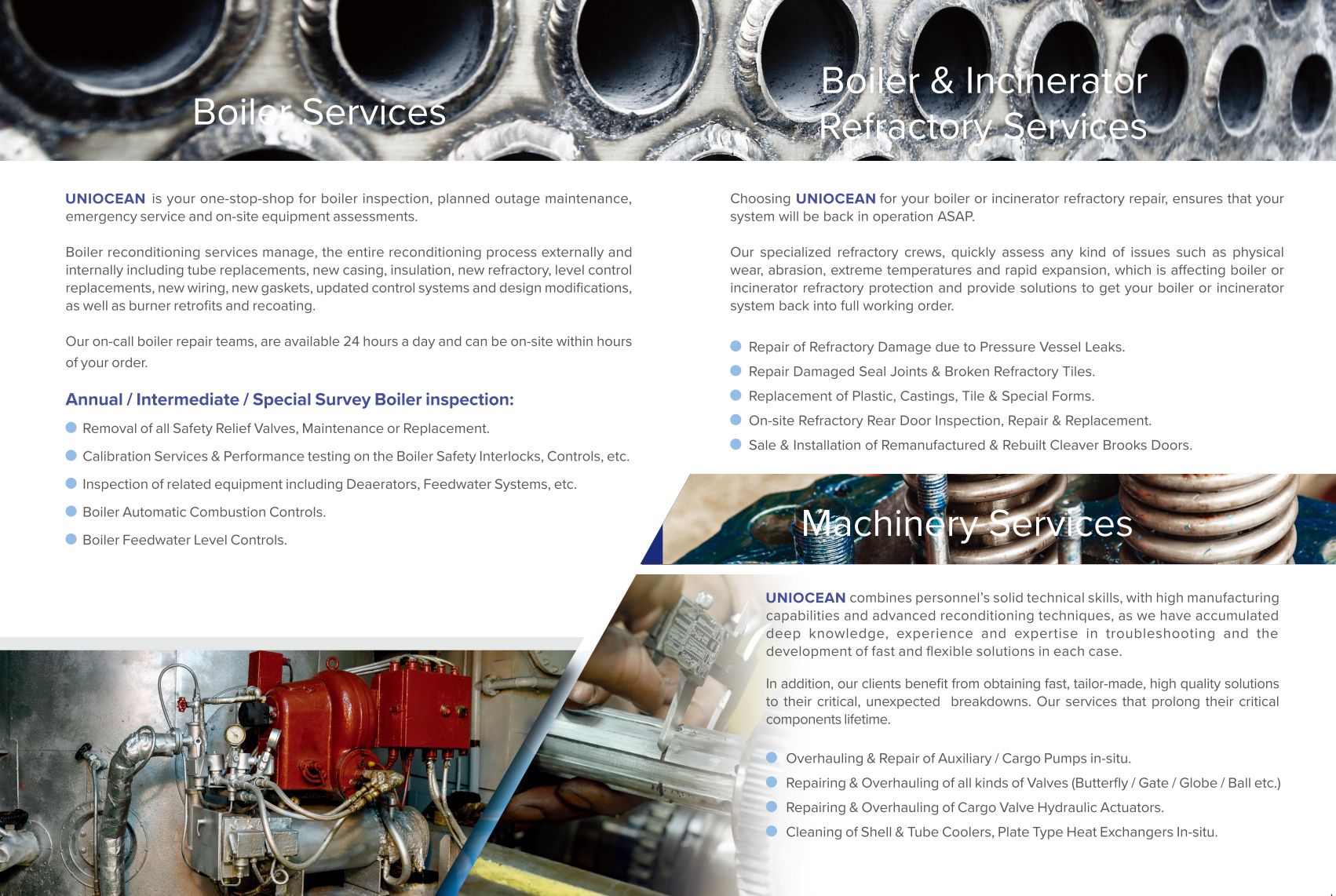 Boiler Services
Boiler & Incinerator
Refractory Services